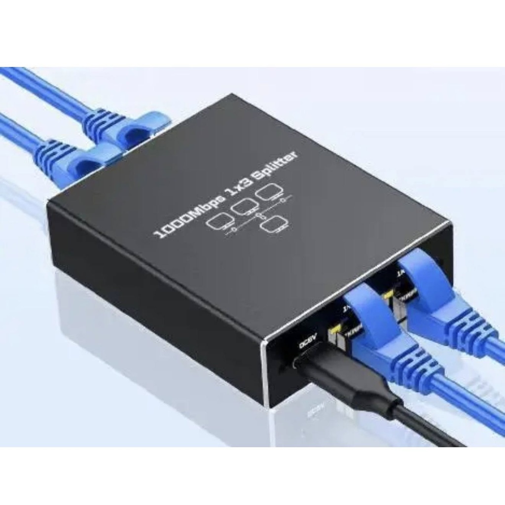 Гігабітний активний Ethernet 1000 Мбіт/с спліттер 1 на 3 високошвидкісний мережевий розгалужувач з живленням Type-C 