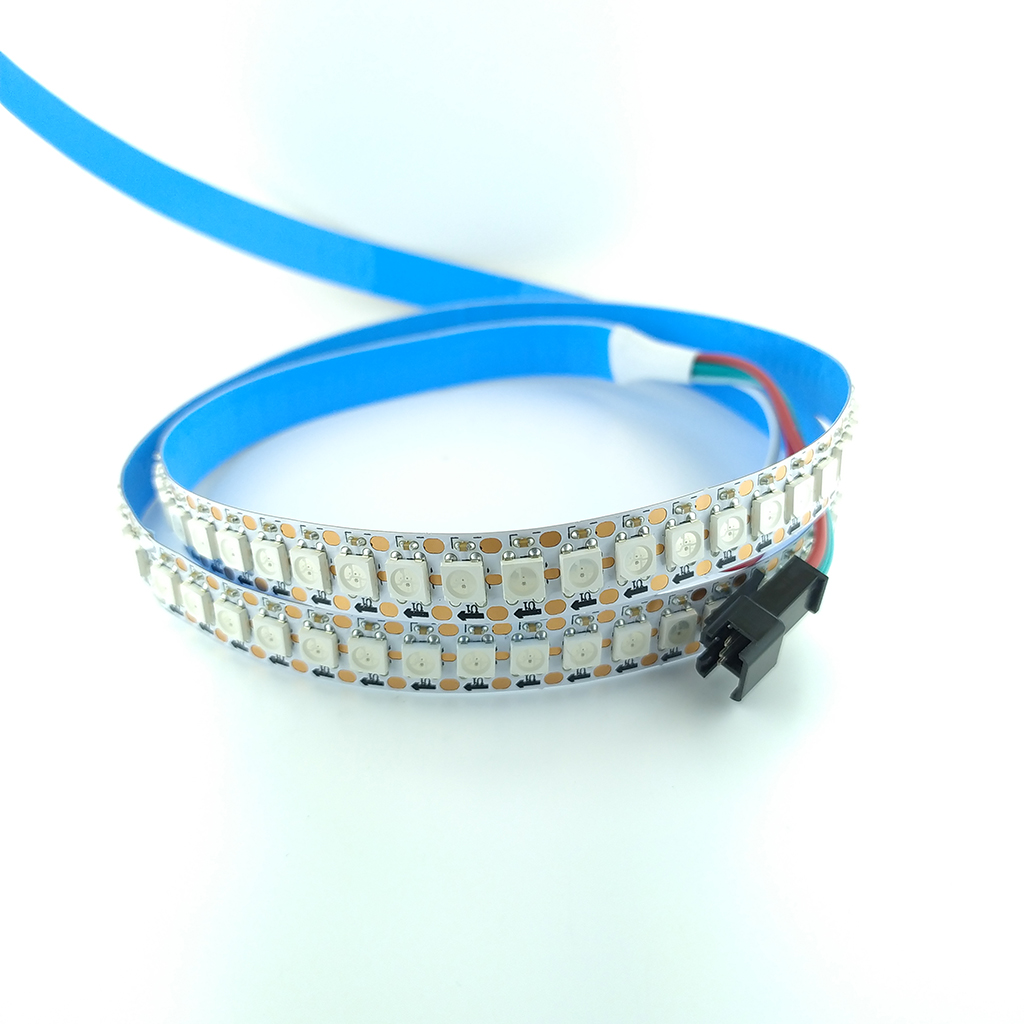 Адресная светодиодная лента Czine Light SMD 5050 WS2812B 144 LEDs/m 43W 1m 5V IP20 ARGB Біла Основа, CZ-5V-144L-RGBIC-WS2812