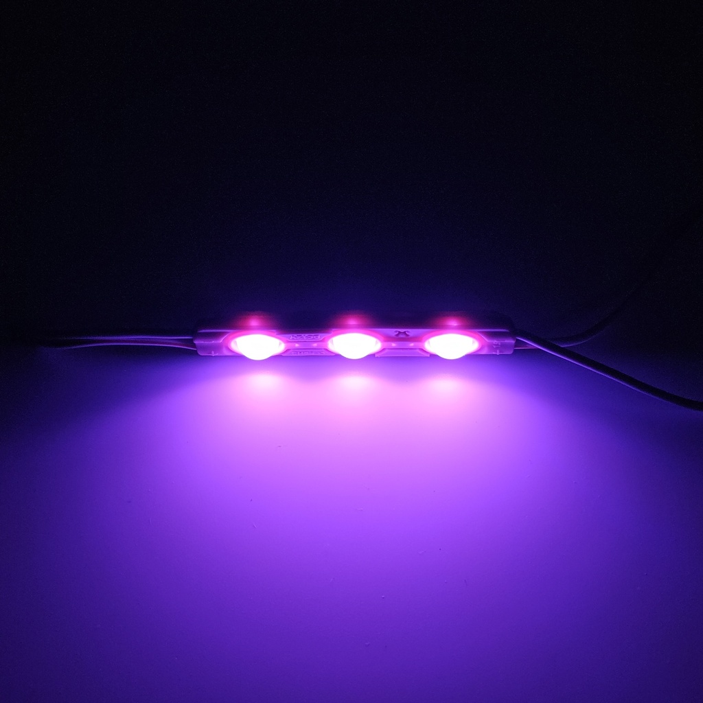 Модуль рекламний 12v 6011 прямокутний 3 діоди з лінзою Рожевий