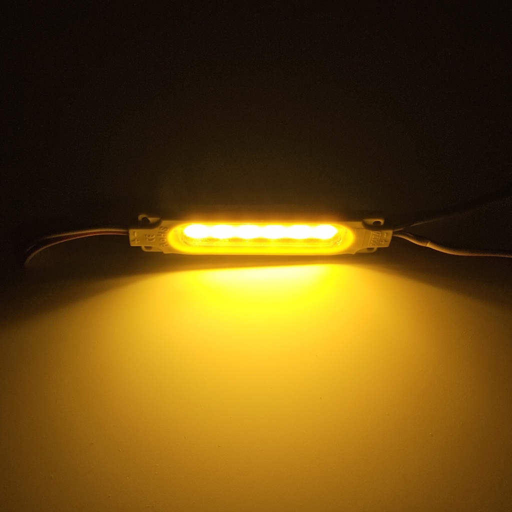 Модуль рекламний 12v COB 6816 прямокутний з лінзою Жовтий