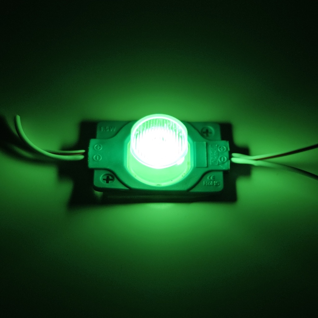 Модуль рекламний 12v COB круглий з лінзою 1.5W Зелений ROUND-1Led-G-1,5W