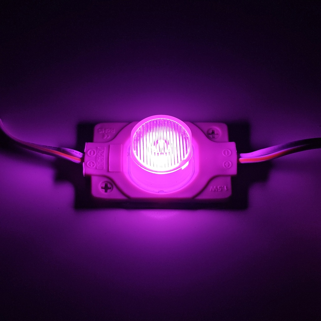 Модуль рекламний 12v COB круглий з лінзою 1.5W Рожевий ROUND-1Led-P-1,5W