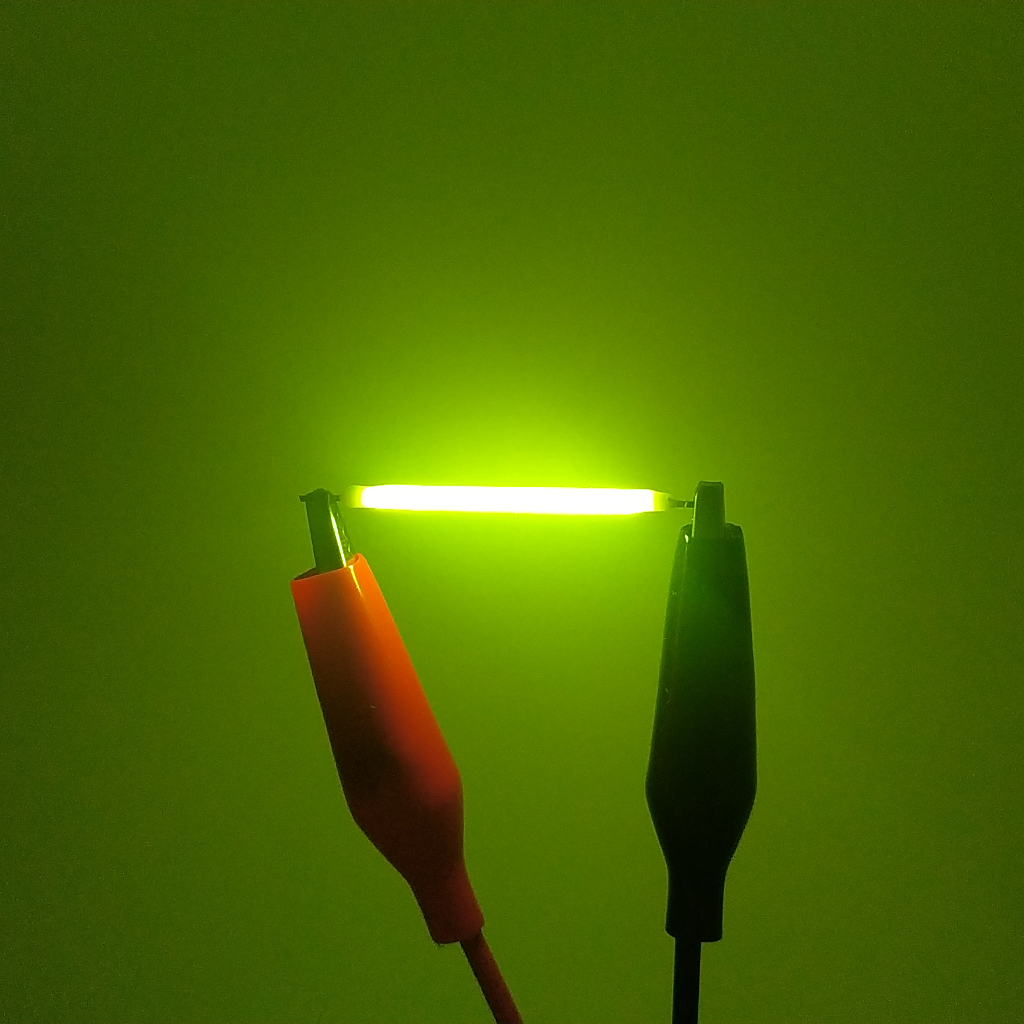 Світлодіодна нитка "філамент", зелена, 38 мм, CZ-FILL-38G-3V