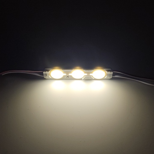 Модуль рекламний 12v 6011 прямокутний 3 діоди з лінзою Білий теплий