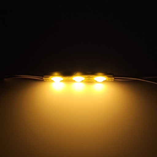 Модуль рекламний 12v 6011 прямокутний 3 діоди з лінзою Жовтий