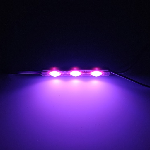 Модуль рекламний 12v 6011 прямокутний 3 діоди з лінзою Рожевий