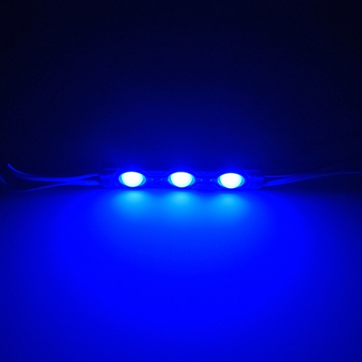 Модуль рекламний 12v 6011 прямокутний 3 діоди з лінзою Синій